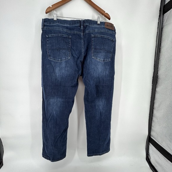 Joseph Abboud Mens Jeans Size Blue Denim 40 X 28 athletic fit dark distressed - Picture 2 of 14